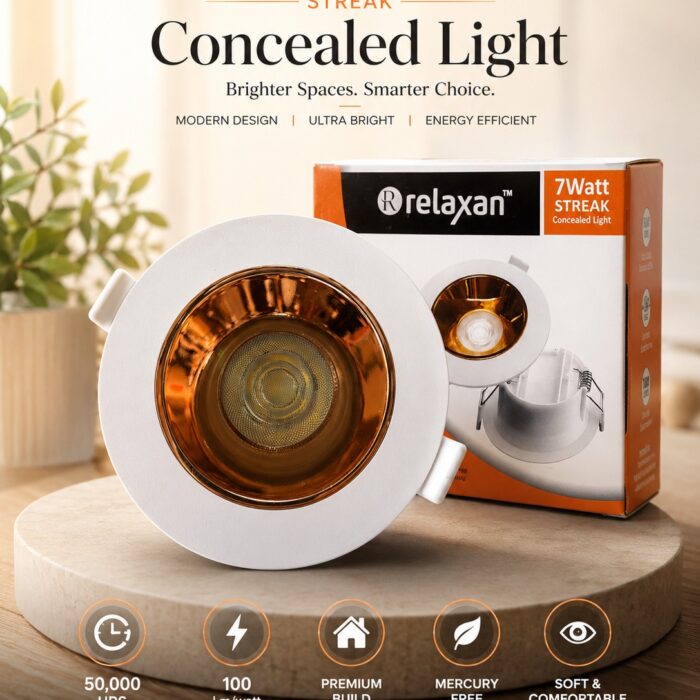Relaxan 7Watt Streak Concealed Light (Golden Reflector)
