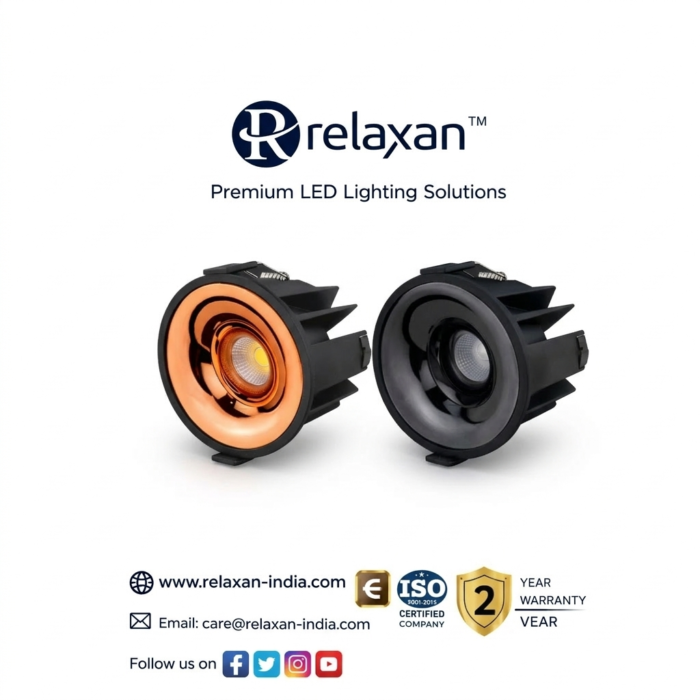 Relaxan Premium Deep Reflector COB Downlight (Black Trim Edition)