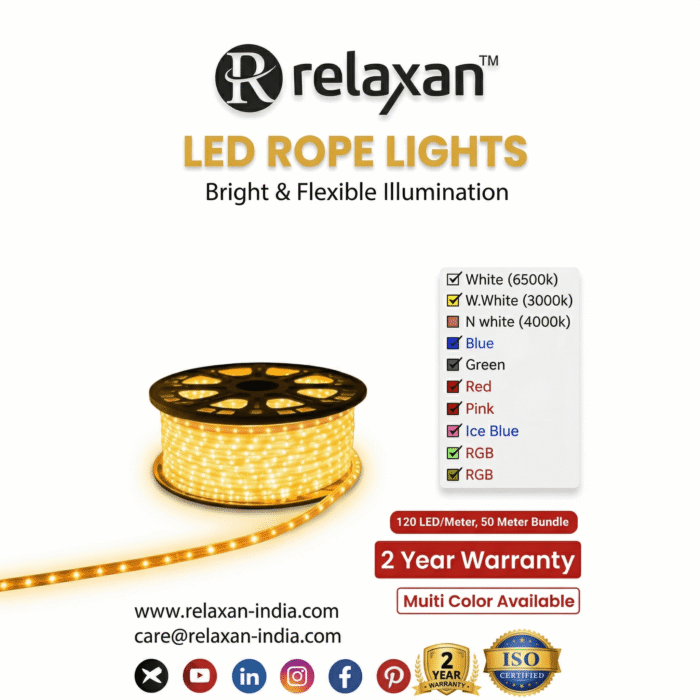 Relaxan Premium LED Rope Light (50 Meter Bundle)