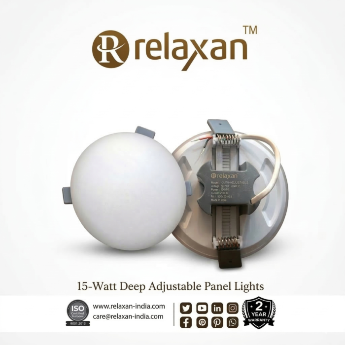 Relaxan Premium 15W Deep Adjustable Round Panel Light
