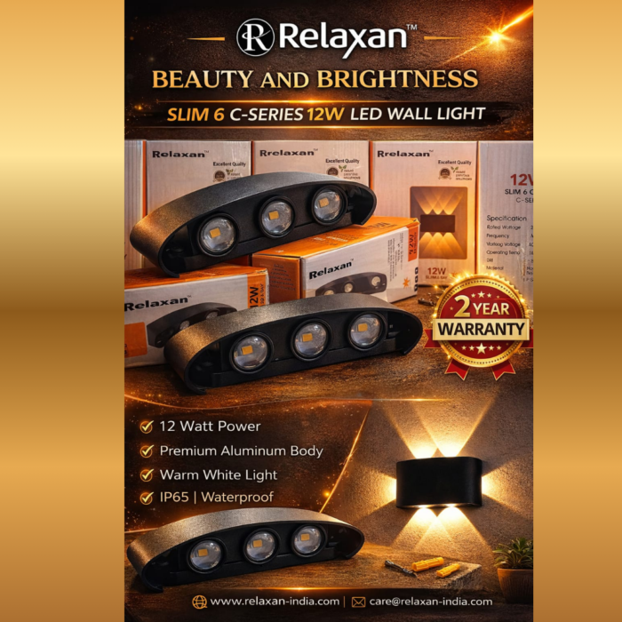 Relaxan Premium 12W Slim 6-Ray LED Wall Light (C-Series)