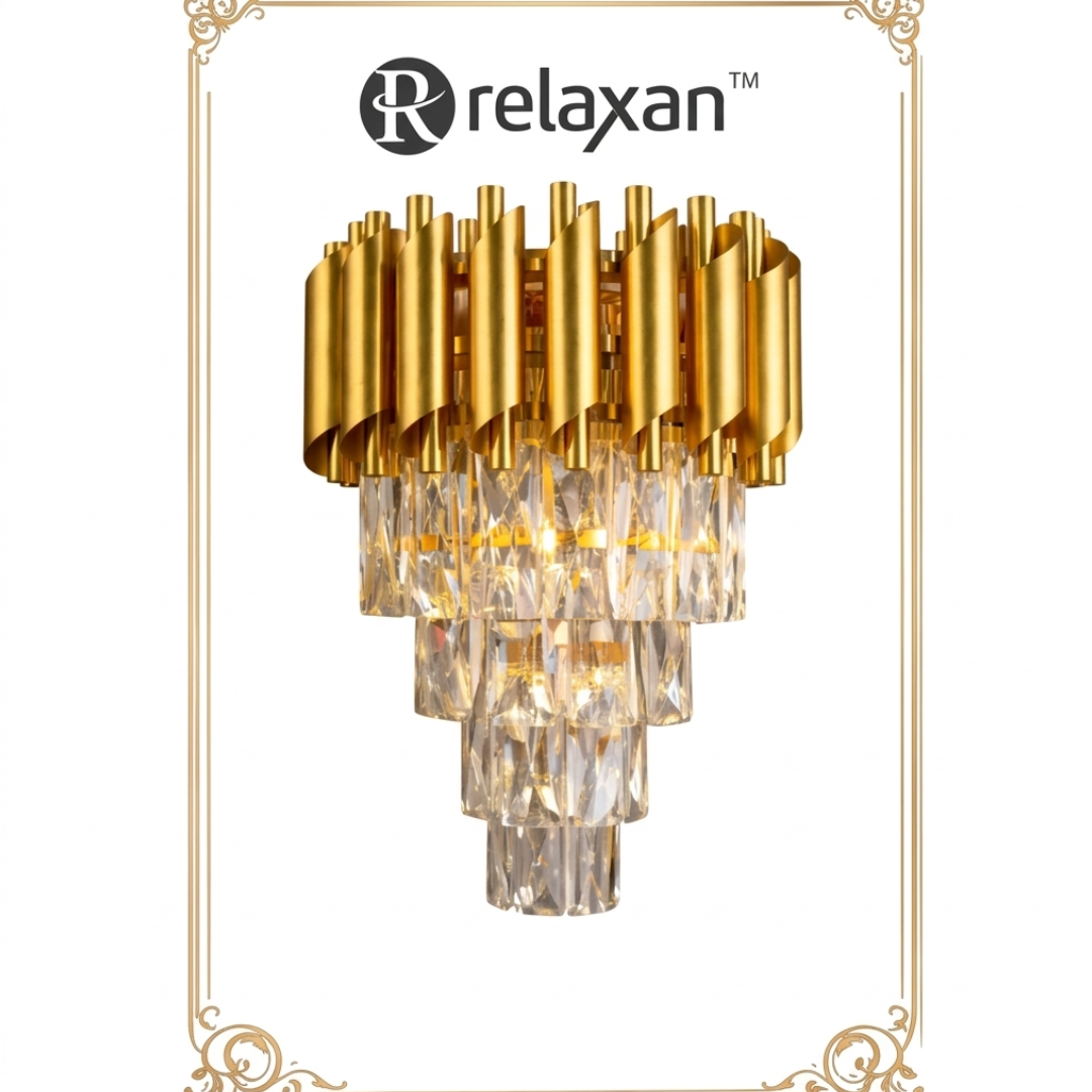 Relaxan Premium Crystal Cascade Wall Sconce